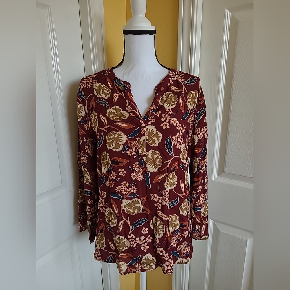 DANIEL RAINN FLORAL BLOUSE,  SIZE XL